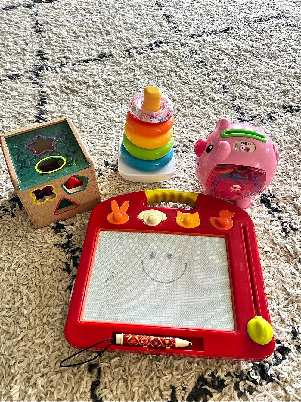 Fisher-Price and B Creative Learning toy sets stacking counting drawing